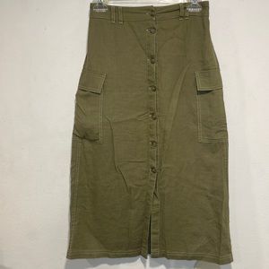 Army green skirt